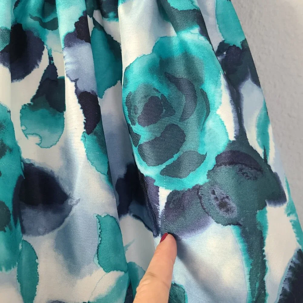 Gymboree Dressed Up Watercolor blue and teal floral party dress girls size 5